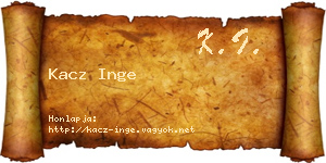 Kacz Inge névjegykártya